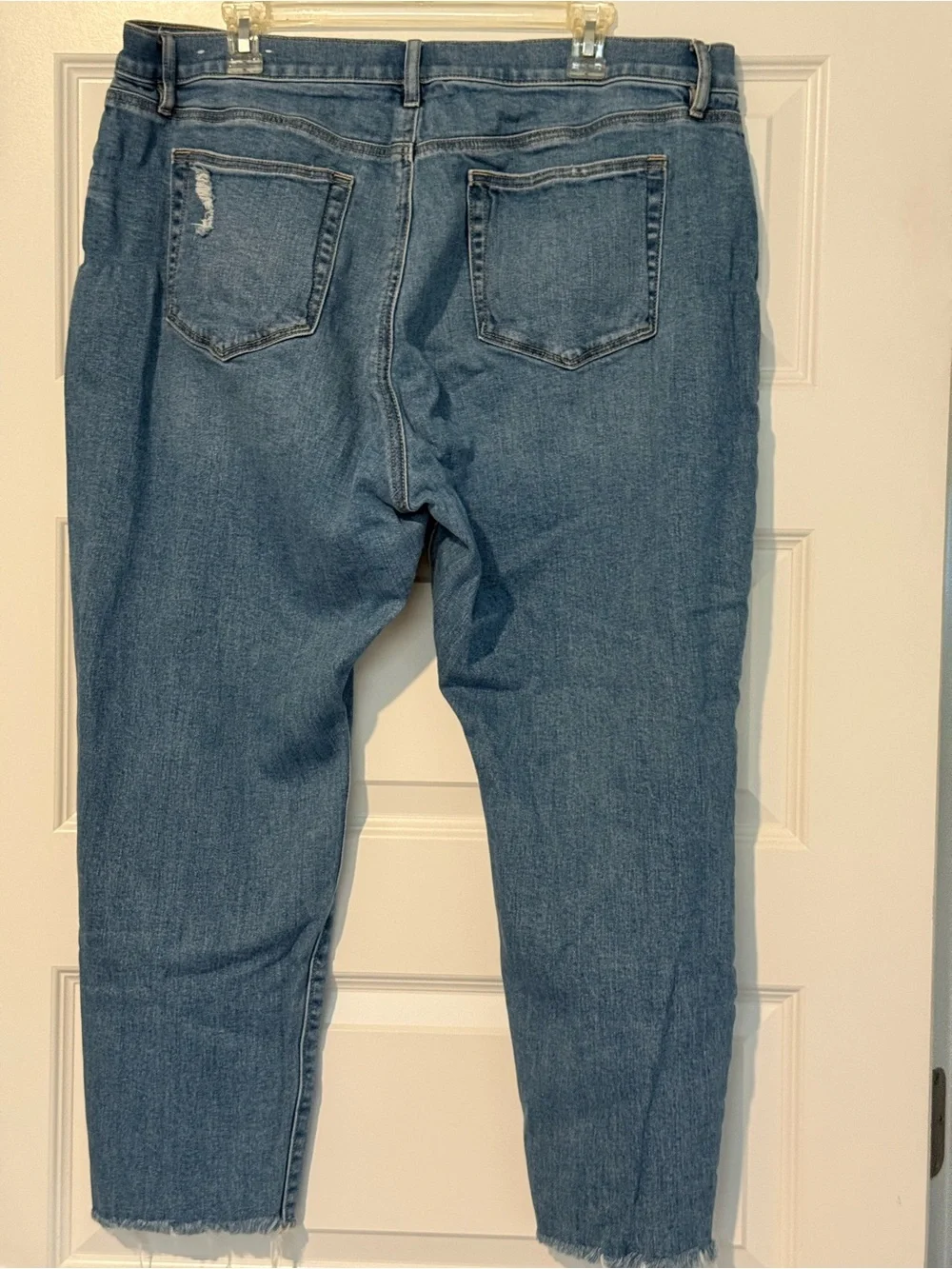 LOFT Medium Blue Ankle Crop High-Rise Jeans